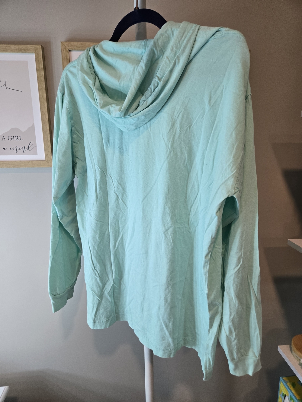 NWOT PINK Victoria's Secret Mint Green Long Sleeve Hoodie Tee Logo *read* - Picture 7 of 11